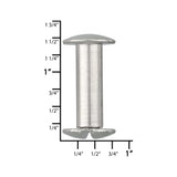 Ohio Travel Bag 5/8" Nickel, Chicago Screw, Solid Brass, #L-156-5-8-SBN L-156-5-8-SBN