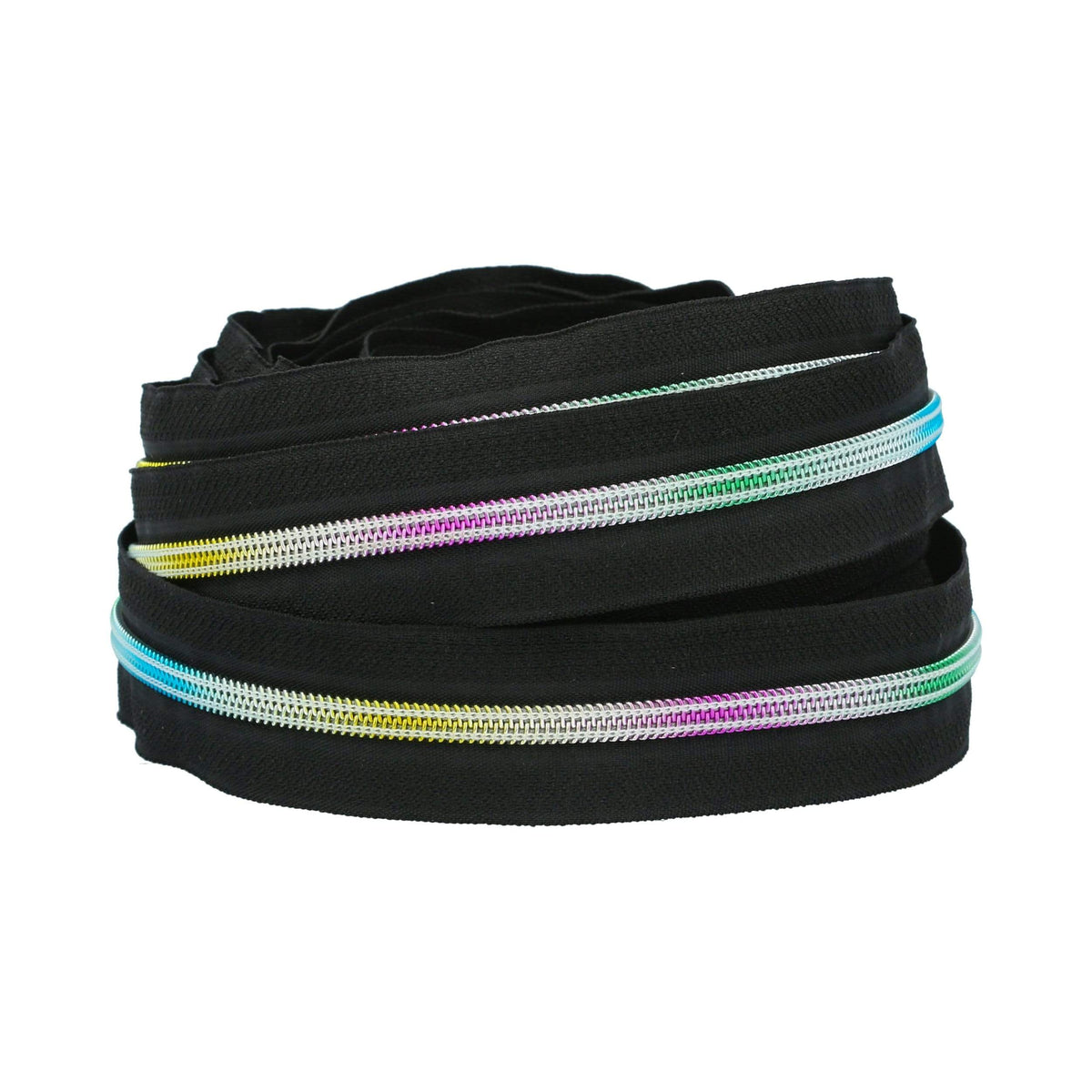 Ohio Travel Bag #5 Nylon Coil,  Black Zipper Tape with Rainbow Teeth, #5C-BLK-IR 5C-BLK-IR