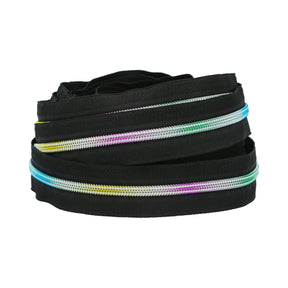 Ohio Travel Bag #5 Nylon Coil,  Black Zipper Tape with Rainbow Teeth, #5C-BLK-IR 5C-BLK-IR