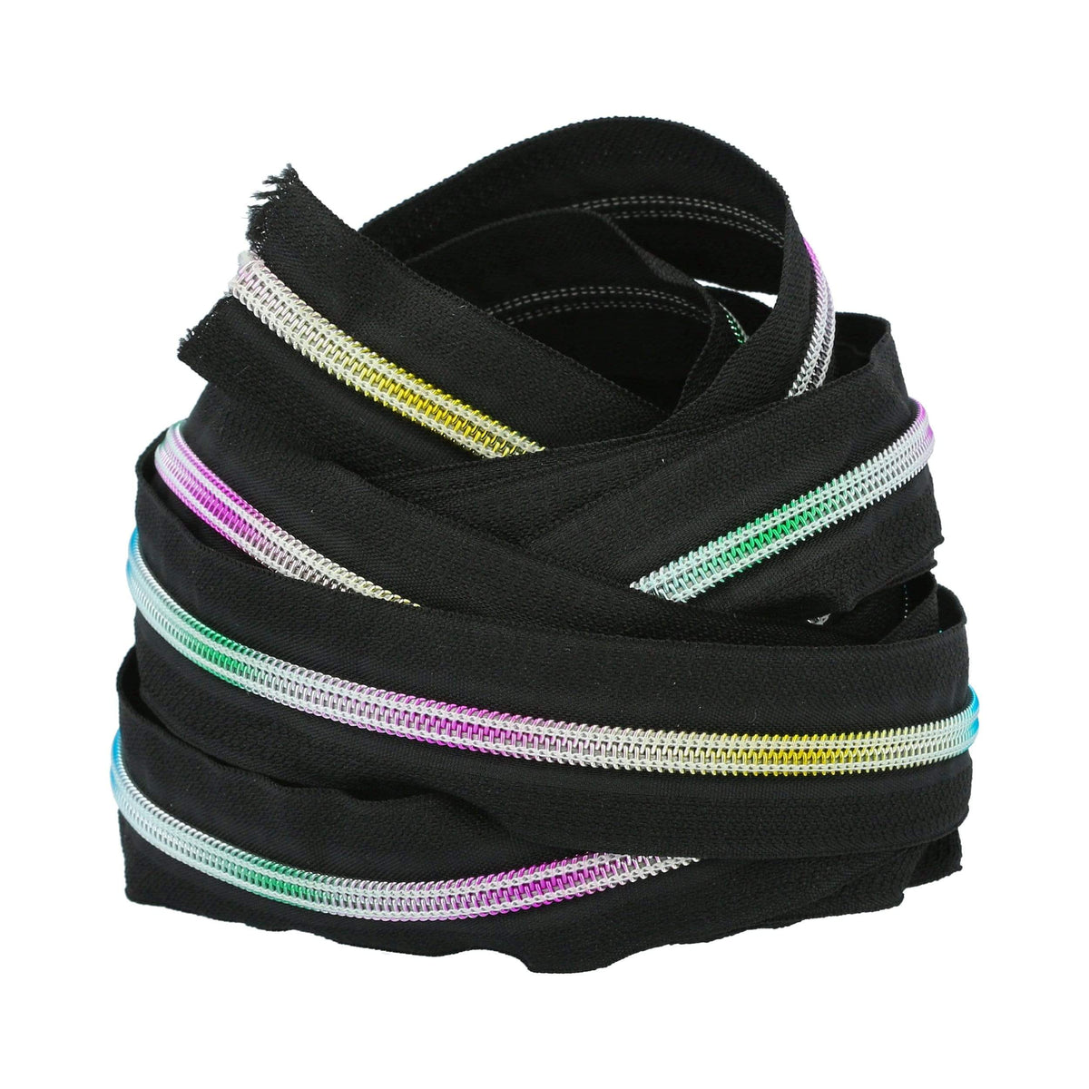 Ohio Travel Bag #5 Nylon Coil,  Black Zipper Tape with Rainbow Teeth, #5C-BLK-IR 5C-BLK-IR