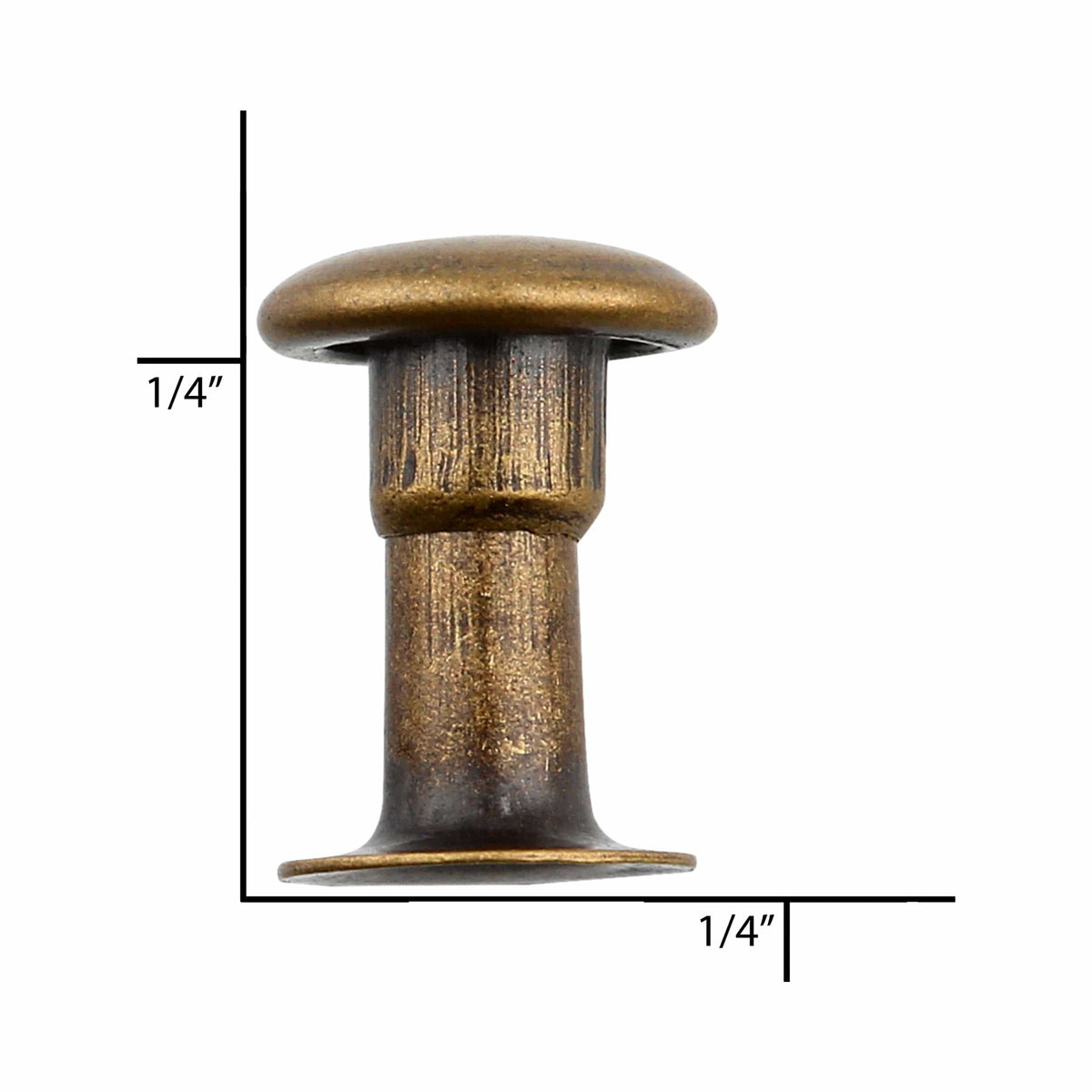 Ohio Travel Bag 6.5mm Antique Brass, Single Cap Jiffy Rivets, Solid Brass-100ct, #NB206S-ANTB NB206S-ANTB