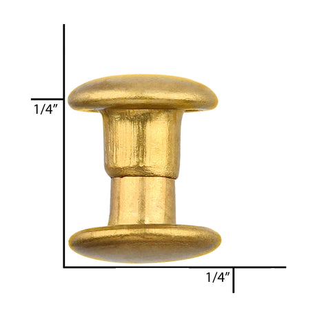 Ohio Travel Bag 6.5mm Brass, Double Cap Jiffy Rivets, Solid Brass-100ct, #NB206D-SB NB206D-SB