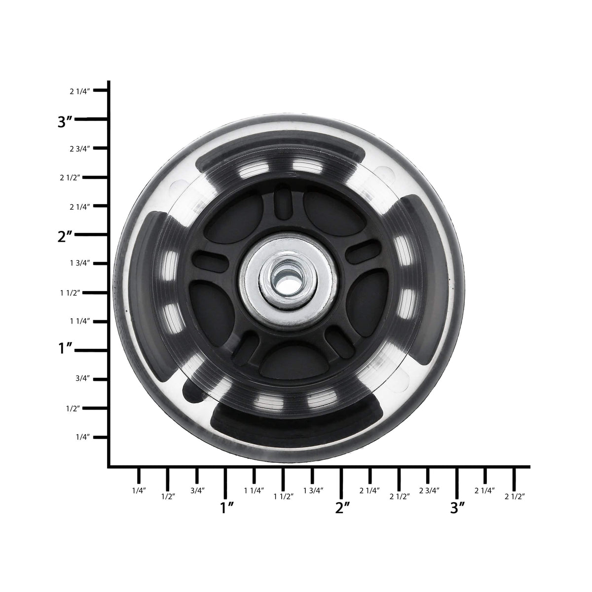 Ohio Travel Bag 68mm Black, In-line skate wheel with LED Lights, PolyUrethane, #L-3890-BLK L-3890-BLK