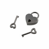 Ohio Travel Bag 7/8" Gunmetal, Small Heart Padlock, Zinc Alloy, #L-3577-GUNM L-3577-GUNM