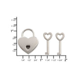 Ohio Travel Bag 7/8" Shiny Nickel, Small Heart Padlock, Zinc Alloy-PK4, #L-3577-NIC L-3577-NIC