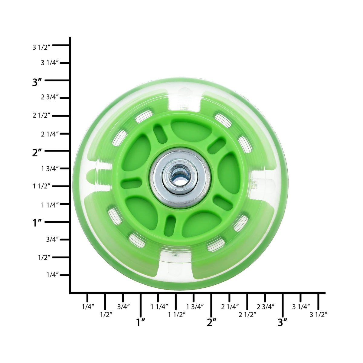 Ohio Travel Bag 76mm Green, In-line skate wheel with LED Lights, PolyUrethane, #L-3891-GRN L-3891-GRN