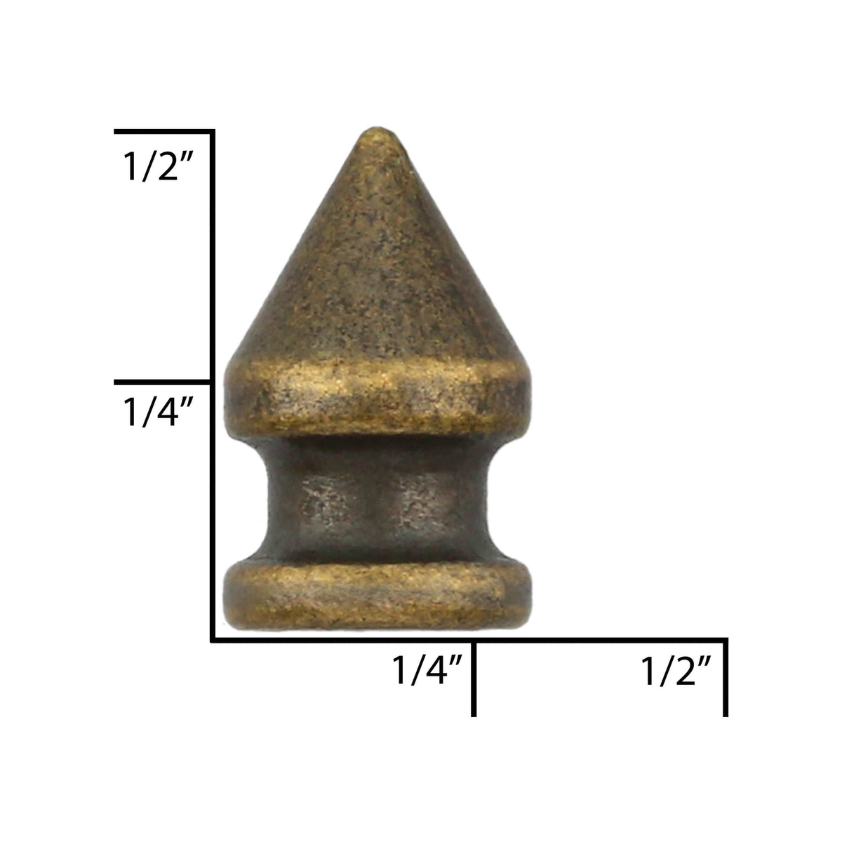 Ohio Travel Bag 8mm Antique Brass, Spike, Zinc Alloy, #C-1167-ANTB C-1167-ANTB