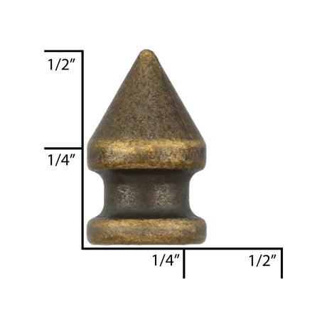 Ohio Travel Bag 8mm Antique Brass, Spike, Zinc Alloy, #C-1167-ANTB C-1167-ANTB