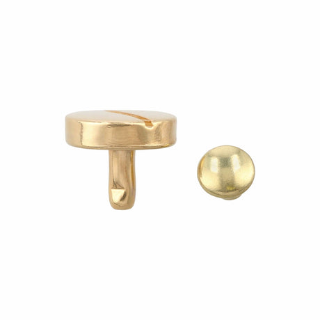 Ohio Travel Bag Adornments 6.3mm Shiny Gold, Stud With Cap, Steel, #P-2851-GOLD P-2851-GOLD