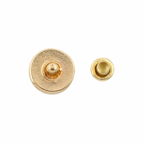 Ohio Travel Bag Adornments 6.3mm Shiny Gold, Stud With Cap, Steel, #P-2851-GOLD P-2851-GOLD