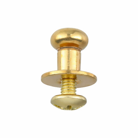 Ohio Travel Bag Adornments 7mm Brass, Collar Button w/Screw, Solid Brass, #P-1700-SB P-1700-SB