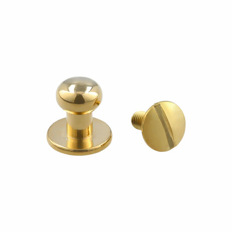 Ohio Travel Bag Adornments 7mm Gold, Collar Button w/Screw, Solid Brass, #P-1700-GOLD P-1700-GOLD