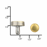Ohio Travel Bag Adornments 9.5mm Antique Brass, Screw Top Push Stud, Steel-5pk, #P-2852-ANTB P-2852-ANTB