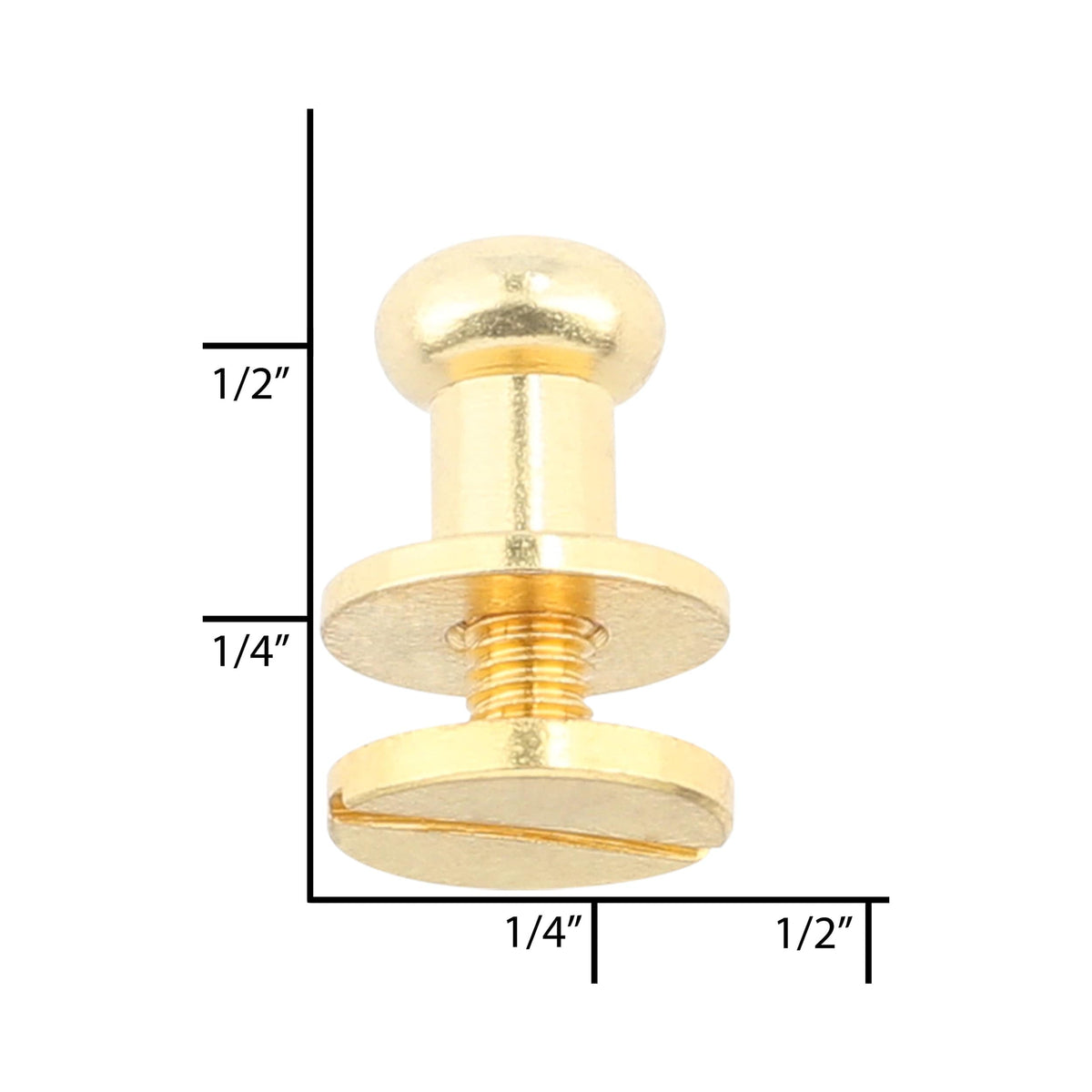 Ohio Travel Bag Adornments 9mm Gold, Collar Button, Solid Brass, #P-2134-GOLD P-2134-GOLD