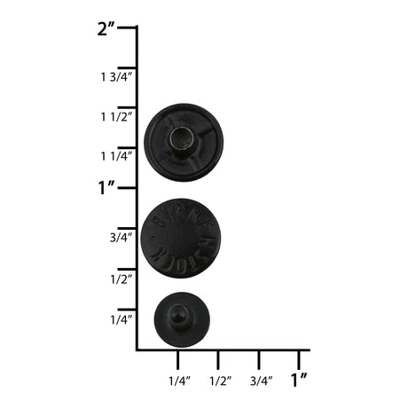 Ohio Travel Bag Birkenstock 1/2" Black, Birkenstock Rivet with Cap, Zinc Alloy, #C-1499-BLK C-1499-BLK