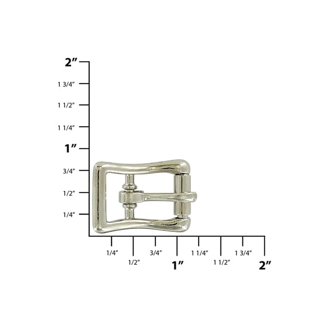 Ohio Travel Bag Buckles 1/2" Nickle, Center Bar Buckle,  Zinc Alloy, #C-34-1-2 C-34-1-2