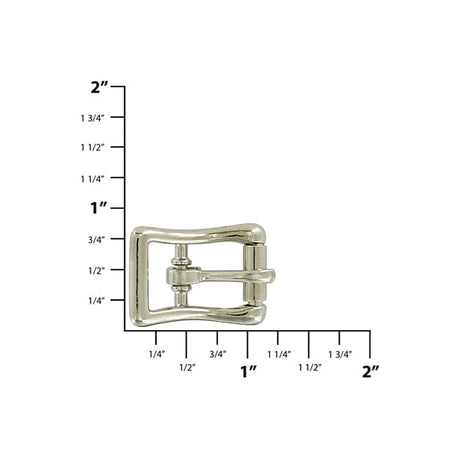 Ohio Travel Bag Buckles 1/2" Nickle, Center Bar Buckle,  Zinc Alloy, #C-34-1-2 C-34-1-2