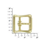 Ohio Travel Bag Buckles 1" Brass, Locking Tongue Center Bar Roller Buckle, Zinc Alloy, #C-1507-BRS C-1507-BRS