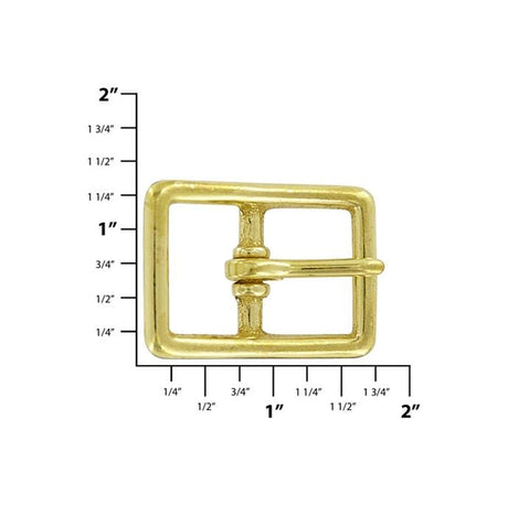 Ohio Travel Bag Buckles 7/8" Brass, Center Bar Buckle, Solid Brass, #C-1464 C-1464