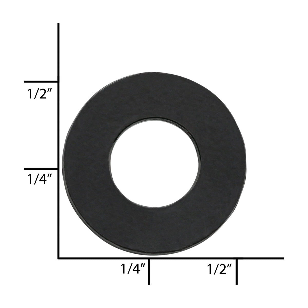 Ohio Travel Bag Fasteners 1/2" Black, Washer, Steel - 12 pk, #L-3571-BLK L-3571-BLK
