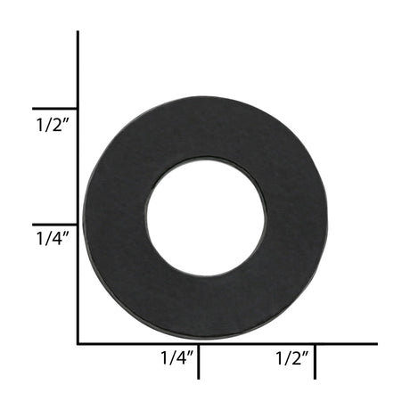 Ohio Travel Bag Fasteners 1/2" Black, Washer, Steel - 12 pk, #L-3571-BLK L-3571-BLK