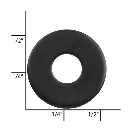 Ohio Travel Bag Fasteners 1/2" Black, Washer, Zinc Alloy - 12 pk, #L-2074-BLK L-2074-BLK