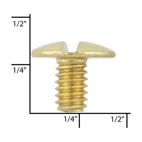Ohio Travel Bag Fasteners 1/4" Brass, Screw Only, Solid Brass, #L-156SC-1-4-SB L-156SC-1-4-SB