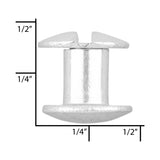 Ohio Travel Bag Fasteners 1/4" Nickel, Chicago Screw, Solid Brass, #L-156-1-4SBN L-156-1-4SBN