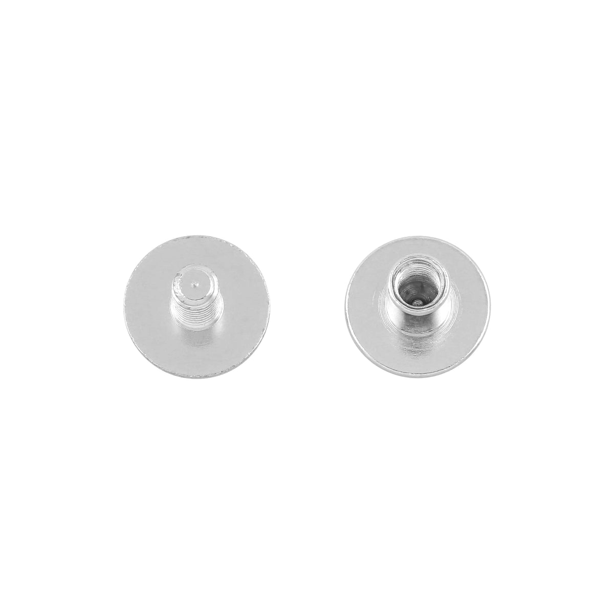 Ohio Travel Bag Fasteners 1/4" Shiny Nickel, Flat Top Chicago Screw, Solid Brass, #P-2334-NIC P-2334-NIC