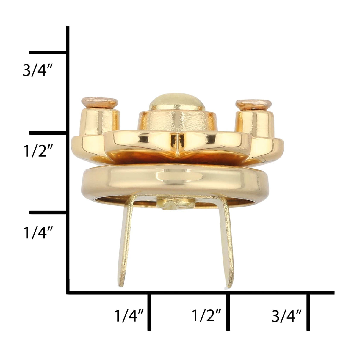 Ohio Travel Bag Fasteners 15mm Shiny Gold, Flower Magnetic Snap, Steel, #P-2649-GOLD P-2649-GOLD