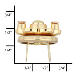 Ohio Travel Bag Fasteners 15mm Shiny Gold, Flower Magnetic Snap, Steel, #P-2649-GOLD P-2649-GOLD