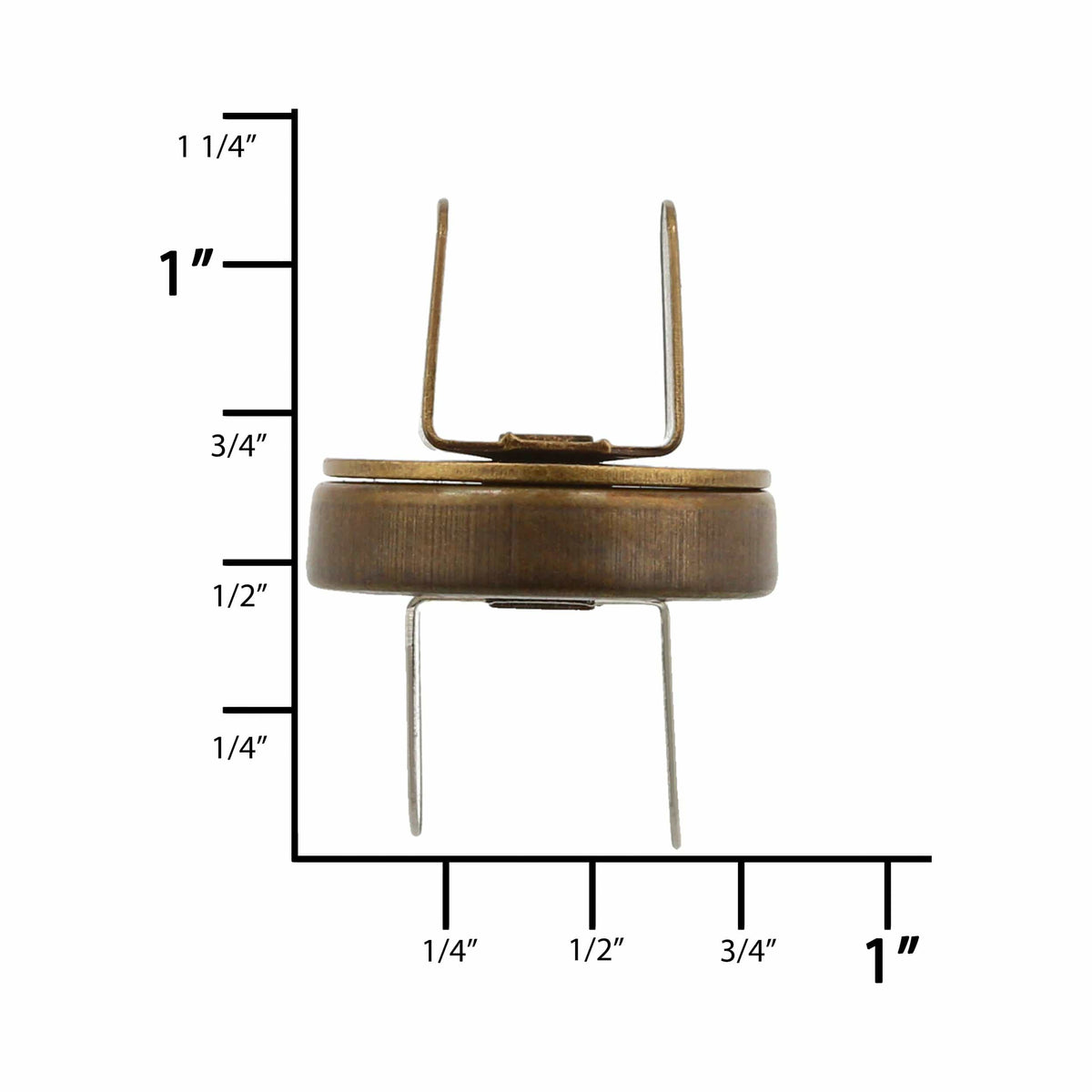 Ohio Travel Bag Fasteners 18mm Antique Brass, Thin Profile Magnetic Snap, Steel, #P-2364-ANTB P-2364-ANTB