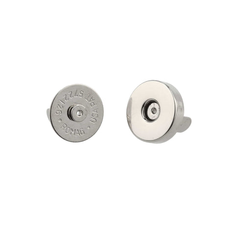 Ohio Travel Bag Fasteners 18mm Nickel, Thin Profile Magnetic Snap, Steel, #P-2364-NP P-2364-NP