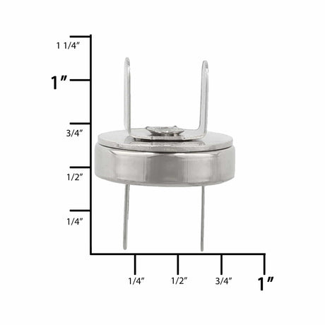 Ohio Travel Bag Fasteners 18mm Nickel, Thin Profile Magnetic Snap, Steel, #P-2364-NP P-2364-NP
