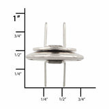 Ohio Travel Bag Fasteners 19mm Nickel, Beveled Low Profile Magnetic Snap, Steel, #P-2407-NP P-2407-NP