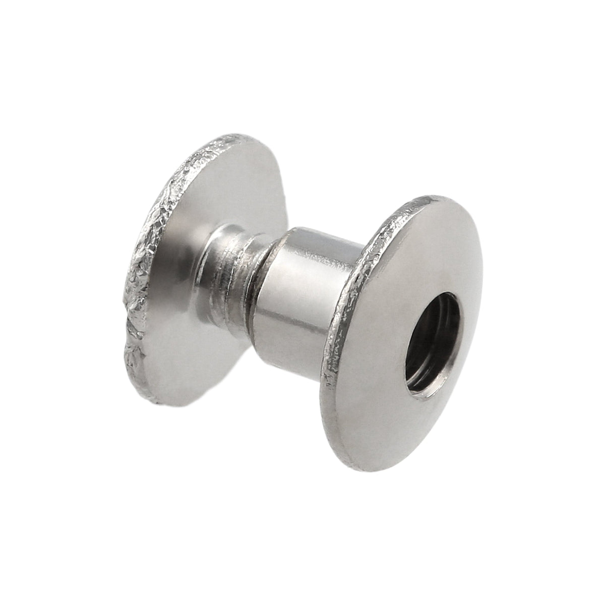 Ohio Travel Bag Fasteners 3/16" Nickel, Open Hole Chicago Screw, Solid Brass, #L-156-3-16SBN L-156-3-16SBN