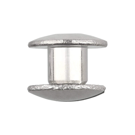 Ohio Travel Bag Fasteners 3/16" Nickel, Open Hole Chicago Screw, Solid Brass, #L-156-3-16SBN L-156-3-16SBN