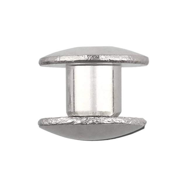 Ohio Travel Bag Fasteners 3/16" Nickel, Open Hole Chicago Screw, Solid Brass, #L-156-3-16SBN L-156-3-16SBN