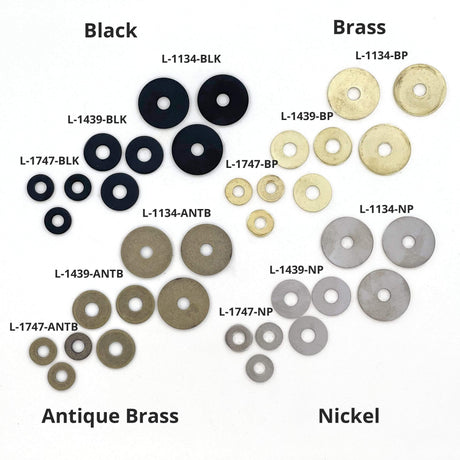 Ohio Travel Bag Fasteners 3/8" Antique Brass, Washer, Steel - 24pk, #L-1747-ANTB L-1747-ANTB