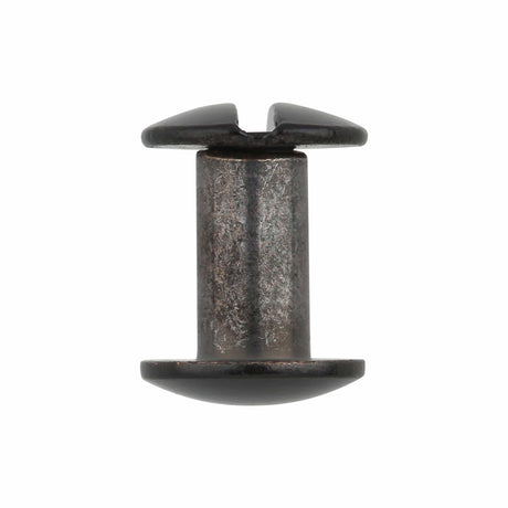 Ohio Travel Bag Fasteners 3/8" Glossy Black, Chicago Screw, Solid Brass, #L-156-3-8BLK L-156-3-8BLK