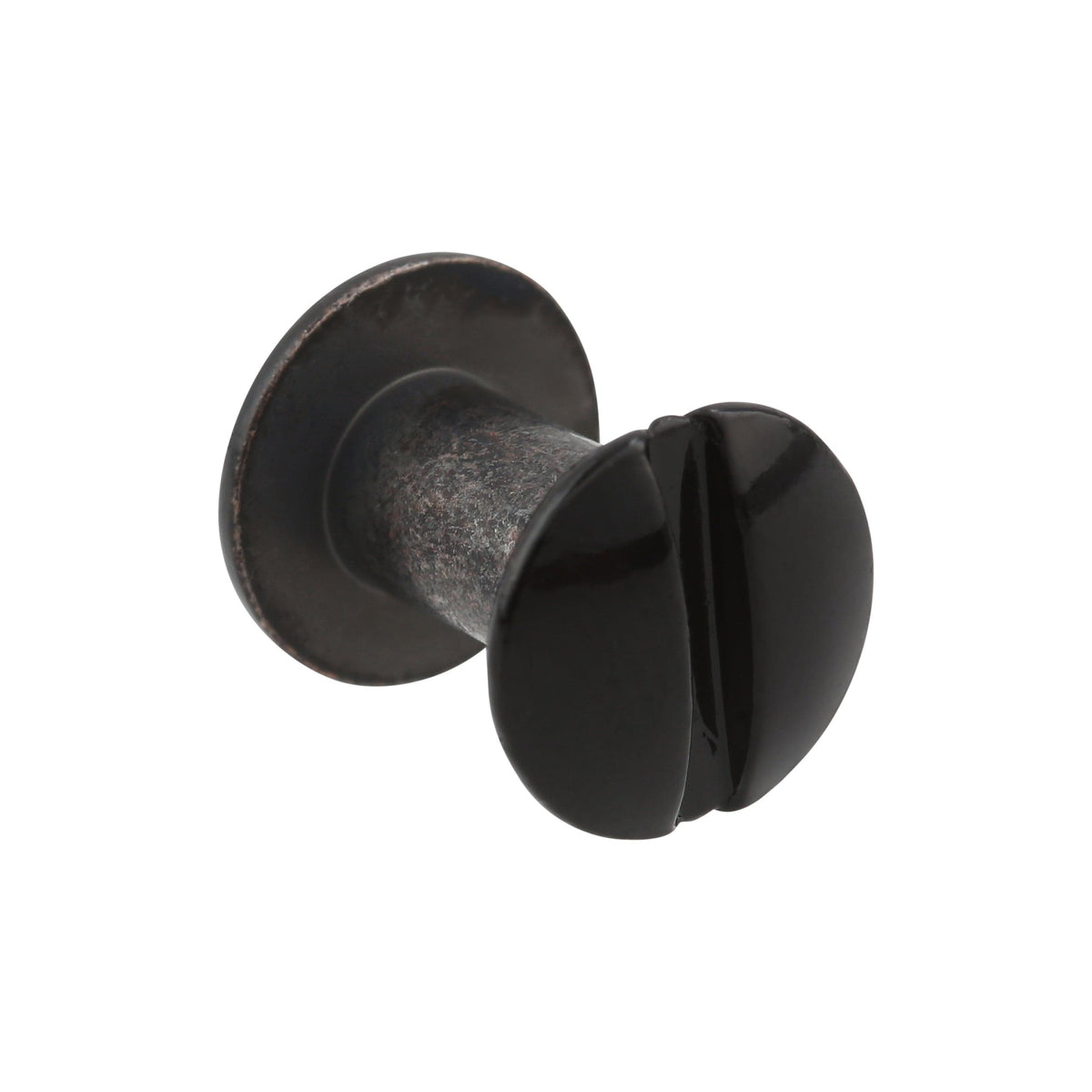 Ohio Travel Bag Fasteners 3/8" Glossy Black, Chicago Screw, Solid Brass, #L-156-3-8BLK L-156-3-8BLK