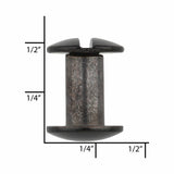 Ohio Travel Bag Fasteners 3/8" Glossy Black, Chicago Screw, Solid Brass, #L-156-3-8BLK L-156-3-8BLK