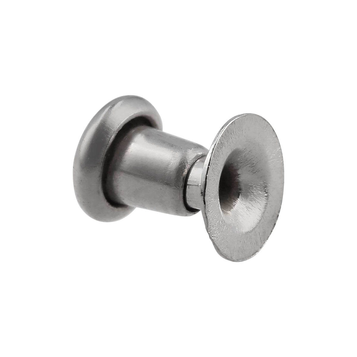 Ohio Travel Bag Fasteners 4mm Nickel, SIngle Cap Jiffy Rivets, Steel, #A-444-NP A-444-NP