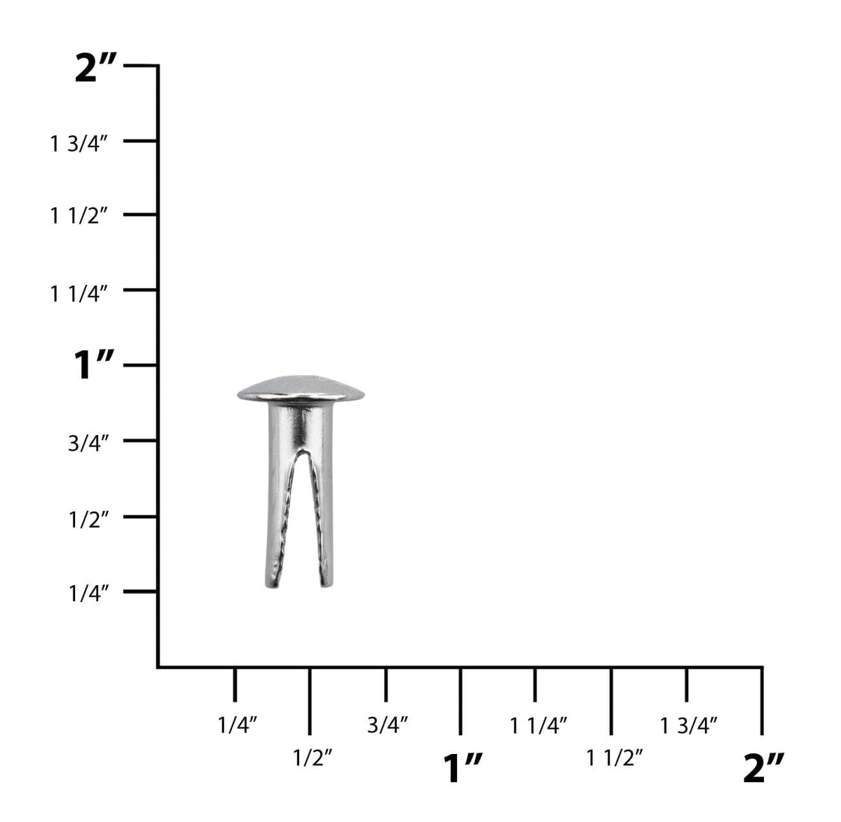 Ohio Travel Bag Fasteners 5/16" Nickel, Split Rivet, Steel - 24 pk, #100-5-16-NP 100-5-16-NP