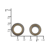 Ohio Travel Bag Fasteners 7/16" Antique Brass, Eyelet with Washer, Solid Brass - 12 pk, #A-417 A-417