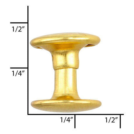 Ohio Travel Bag Fasteners 7mm Gold, Double Cap Jiffy Rivet, Steel, #A-313-GOLD A-313-GOLD