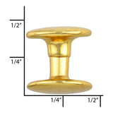 Ohio Travel Bag Fasteners 7mm Gold, Double Cap Jiffy Rivets, Steel, #A-312-GOLD A-312-GOLD