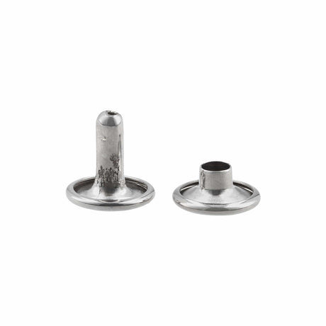 Ohio Travel Bag Fasteners 7mm Nickel, Double Cap Jiffy Rivets, Steel, #A-313-NP A-313-NP