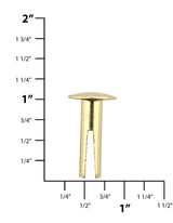 Ohio Travel Bag Fasteners 8/16" Brass, Split Rivet, Steel - 24 pk, #151-8-16-BP 151-8-16-BP
