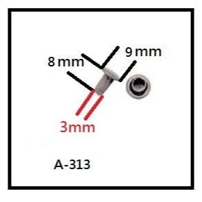 Ohio Travel Bag Fasteners 8mm Nickel, Double Cap Jiffy Rivets, Steel-PK100, #A-313-NP A-313-NP
